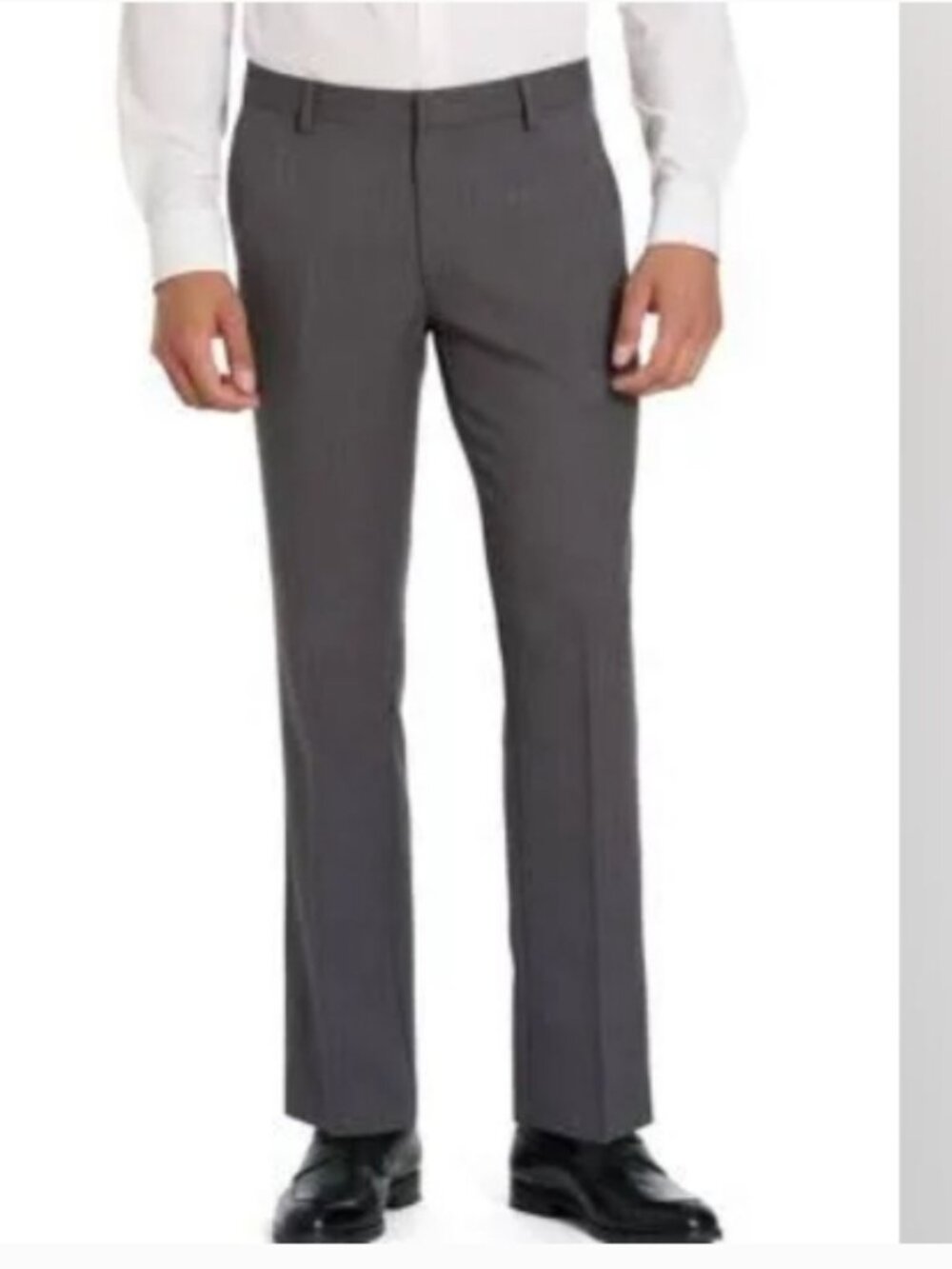 Van Heusen Men's Traveler Gray Classic Fit Dress Pants 42x29 Flat Front NWT